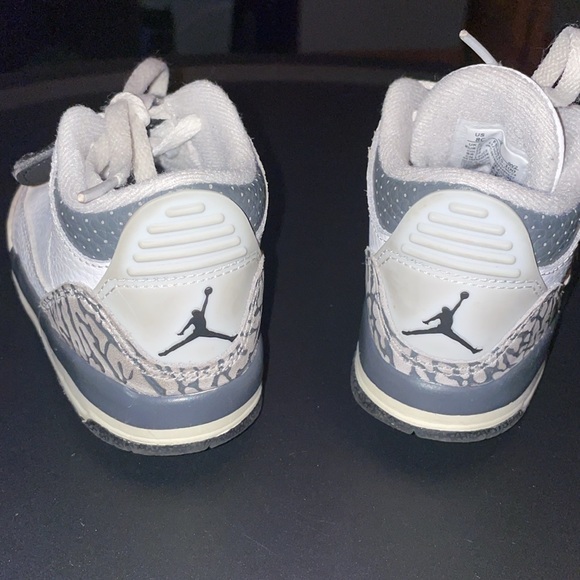 Baby/Toddler Shoes Jordan 3 Retro SIZE 8C WHITE/IRON/LIGHT ASH GREY/BLACK - Picture 4 of 5